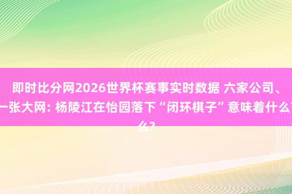 即时比分网2026世界杯赛事实时数据 六家公司、一张大网: 杨陵江在怡园落下“闭环棋子”意味着什么?
