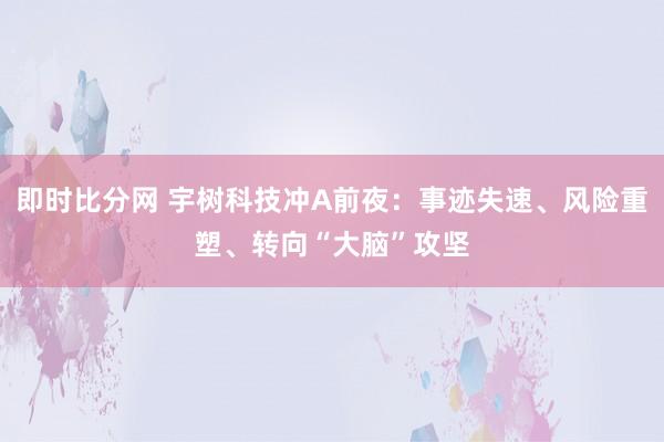 即时比分网 宇树科技冲A前夜:事迹失速、风险重塑、转向“大脑”攻坚