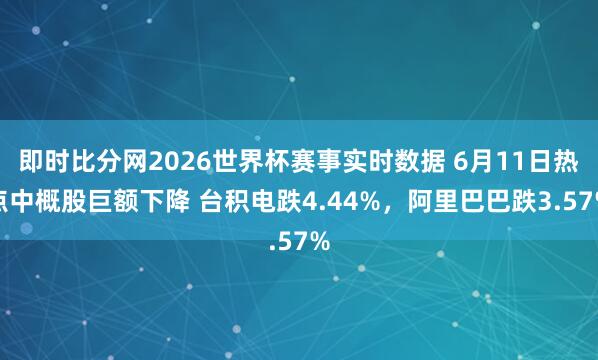 即时比分网2026世界杯赛事实时数据 6月11日热点中概股巨额下降 台积电跌4.44%，阿里巴巴跌3.57%