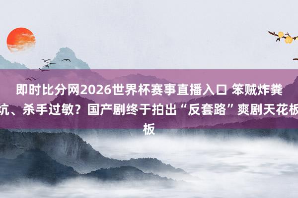 即时比分网2026世界杯赛事直播入口 笨贼炸粪坑、杀手过敏?国产剧终于拍出“反套路”爽剧天花板