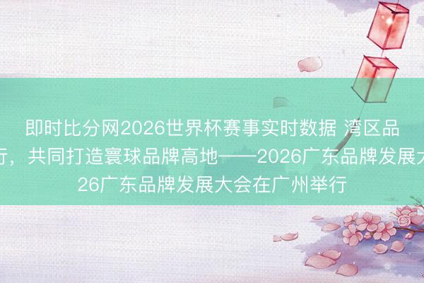 即时比分网2026世界杯赛事实时数据 湾区品牌领航磋商运行,共同打造寰球品牌高地——2026广东品牌发展大会在广州举行